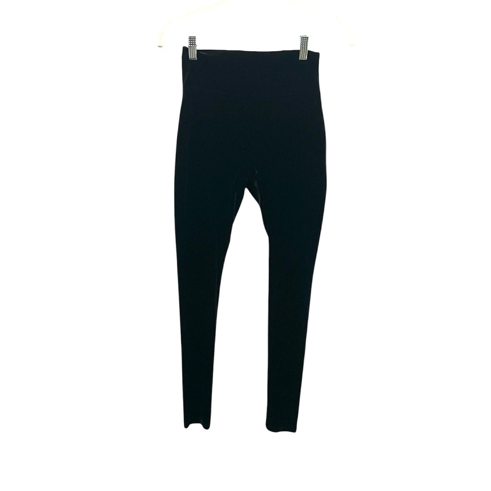 Spanx women’s black velvet full length leggings size Large